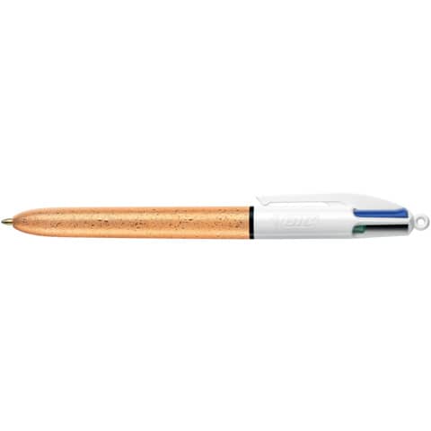 Penna a sfera a scatto BIC 4 Colours Shine fusto oro texturizzato - assortiti 4 colori - 992701